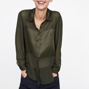 Zara see through top and bottom satiny middle